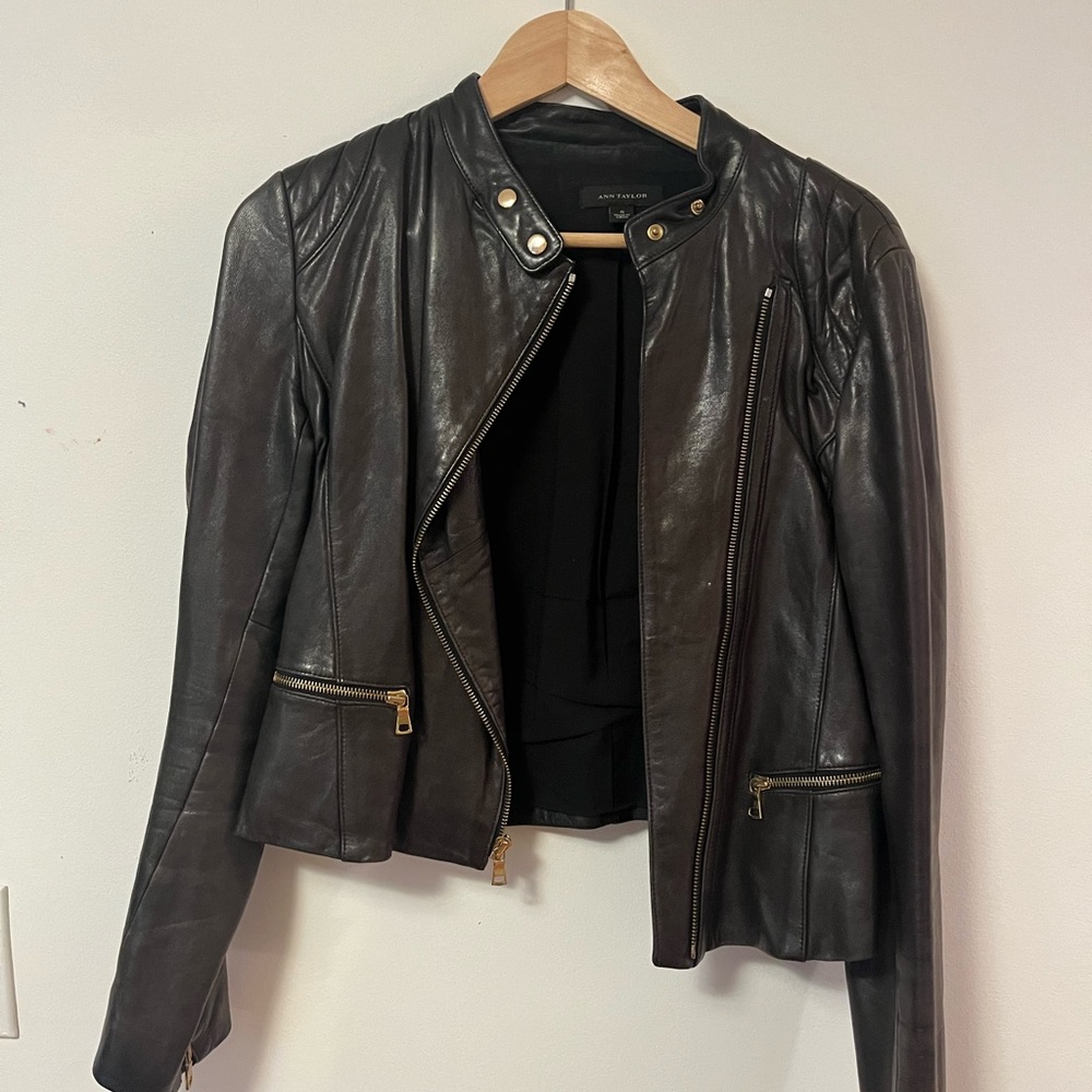 Anne Taylor Lamb Leather Jacket